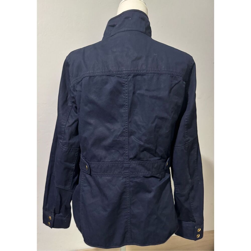 J. Crew Downtown Field utility jacket blue front zipper snap buttons L - Picture 7 of 13